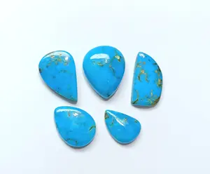 Batu pirus Arizona alami warna biru batu permata Cabochon halus batu permata Arizona tambang Pirus untuk membuat perhiasan