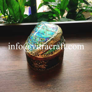 Hecho de perlas y concha con incrustaciones de níquel caja de joyería de lujo arco iris - Product Image 4