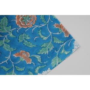 Tela acolchada de algodón 100% azul marino Floral a medida para decoración del hogar cortinas cubiertas juguetes para niños máscaras inspiradas en el diseño indio - Product Image 6