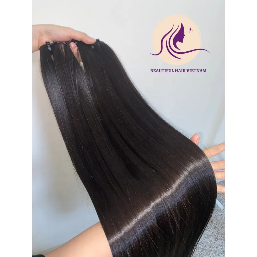 Extensão de cabelo liso, o mais barato preço raw vietnamita bela extensão de cabelo humano frontal, cabelo indiano, cabelo peruano