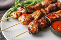 Brochettes de barbecue en bambou de 28 cm de long, résistantes à la chaleur, faciles à nettoyer, usage commercial, bâtonnets en bois pour barbecue Teppo