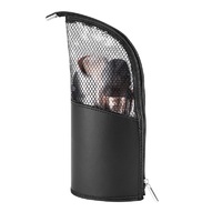 Pochette cosmétique compacte et pratique en PVC à motif géométrique rétractable avec fermeture éclair, couleur personnalisable pour pinceaux de maquillage