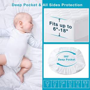 Berlapis Dilengkapi Kasur Tahan Air Pad Lembut Pelindung Kasur untuk Tidur, 6-18 Inci Saku Dipasang Penutup Kasur - Product Image 3