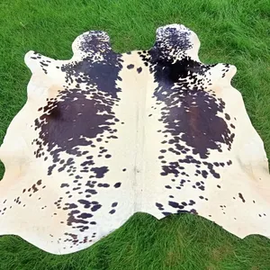 정품 소 가죽 모피 가죽 양탄자 삼색 암소 숨기기 스킨 카펫 지역 장식