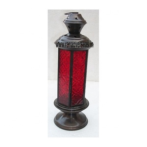 Linterna de vela colgante de Metal de vidrio rojo para cumpleaños, Navidad, boda y decoración de fiesta - Product Image 1