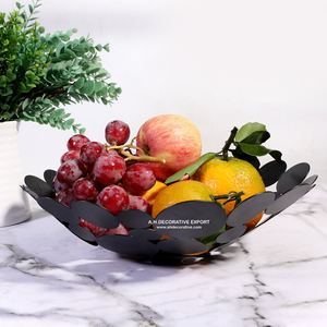 Bol de service en aluminium argenté brillant, unique, en forme de branche d'arbre, fruits et fleurs, métal poli, décoration d'intérieur pour les occasions festives - Product Image 6