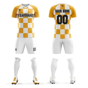 Custom Soccer Jersey Set Men's Game Training Suit Printing Team Name Number Add Logo Student Soccer Shirt for Children's Adult