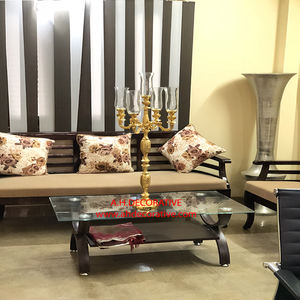 Embossed Long Stem <b>Candelabra</b> 4 Arms with Flower Bowl for Wedding Centerpieces Elegant Gold Antique Embossed Handmade <b>Candelabra</b> - Product Image 4