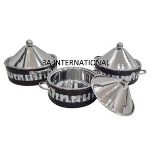 Cuatro ollas de acabado brillante con tapa martillada para servir comida de mesa olla decorativa diseño moderno olla caliente para servir - Product Image 5