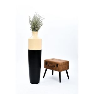 Modern Floor Vase Black And Cream Metal Planter High Quality Home Decor For Housewarming - Product Image 2