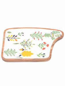 ถาดเสิร์ฟไม้มะม่วงทาสีมือใหม่ถาดไม้พร้อมดีไซน์ตกแต่ง - Product Image 3