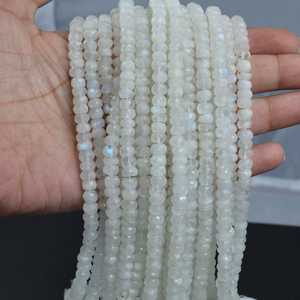100% Natural Blue Fire Multi Fire IGI 4mm Rainbow Moonstone Rondelle cuentas facetadas hebra para la fabricación de joyas cuentas de piedra únicas - Product Image 3