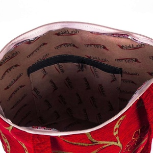 Tela roja y con amarillo tulipán auténtico bolsa de playa de turquía - Product Image 2