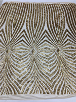 Tissu en maille extensible 3% élasthanne avec paillettes et sequins, dentelle Hoh R327