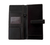 Funda de Cuero Negra para Chequera, Funda Personalizada para Tarjetas de Viaje con Bloqueo RFID, Funda para Pasaporte, Regalos Hechos a Mano de Alta Calidad