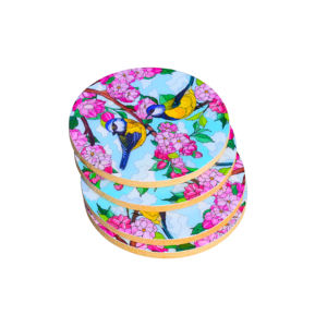 Haute qualité impression florale sous-verres en bois nouveauté conception thé café vin cuisine décorations de table tapis tampons accessoires - Product Image 3