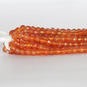 4mm 5mm Cornaline orange naturelle à facettes perles de pierres précieuses rondes Strand Strand du fabricant Prix de gros régulier en ligne - Product Image 2