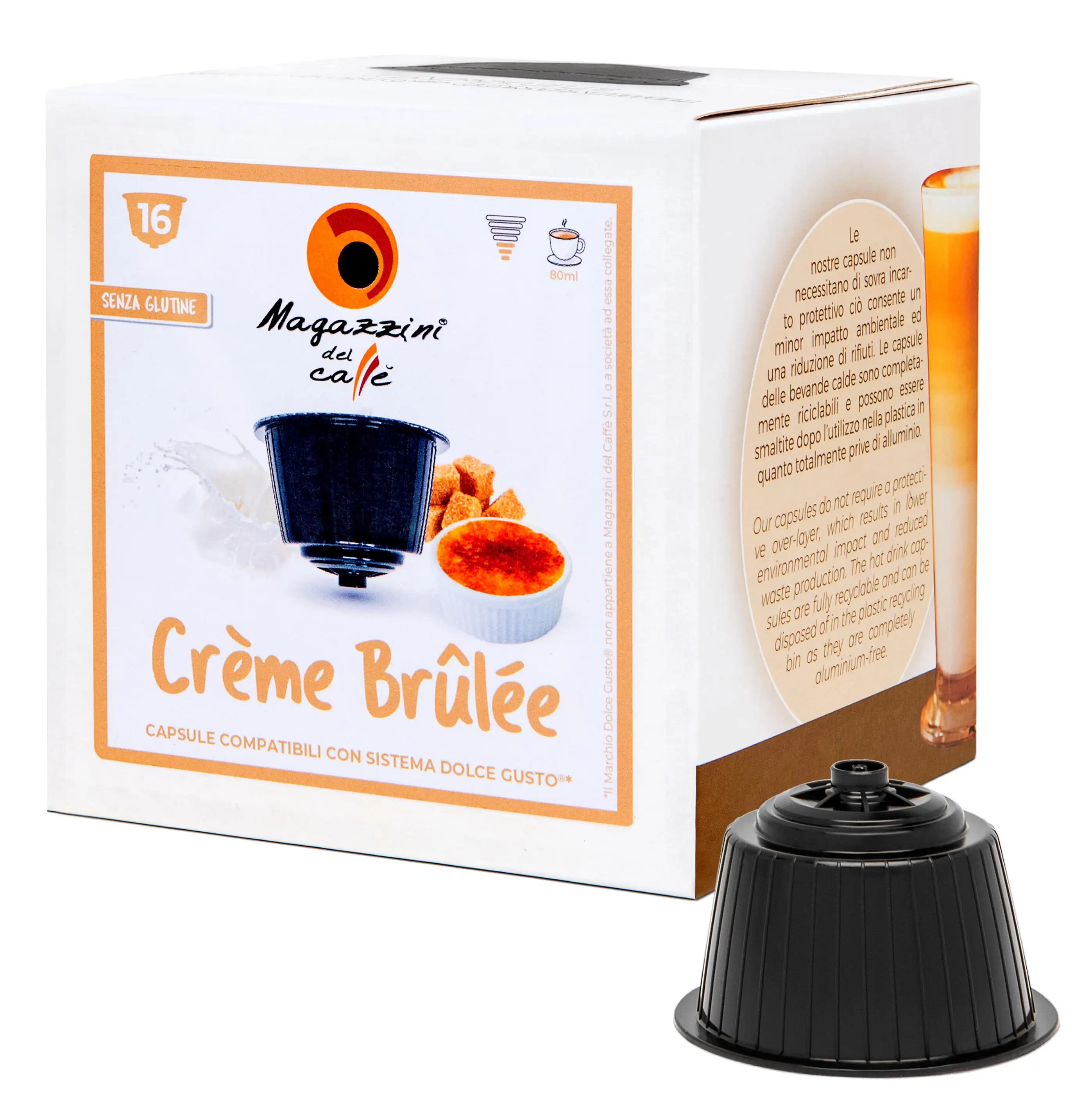 Creme Brulee Gemaakt In Italië 16 Capsule Compatibel Dolce Gusto Caramel Gearomatiseerde