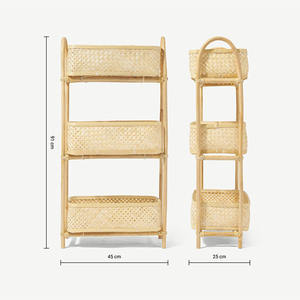 Panier de rangement à 3 niveaux, panier en rotin et en bambou naturel, vente en gros, fabriqué au Vietnam - Product Image 4