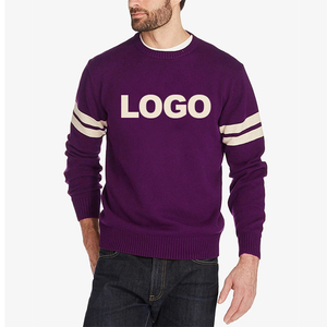 Pull tricoté en coton pour homme, tricot Jacquard à col ras du cou, en coton, d'hiver, LOGO personnalisé OEM & ODM, 2021, 3 pièces - Product Image 5