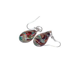 Boucles D'oreilles Pendantes Verre De Murano Et Argent 925 - Création Unique - NEUVES