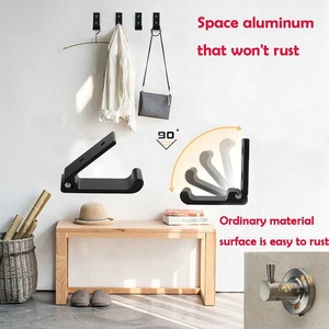 Móc Treo Có Thể Gập Lại Chịu Nước Chịu Lực Nặng Móc Treo Tường Bằng Hợp Kim Nhôm Gắn Tường Có Thể Gập Lại - Product Image 2