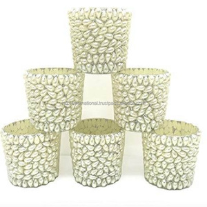 Soporte de luz de té con cuentas de perlas hecho a mano MARCO DE Metal botella de vidrio impreso estilo mosaico decoración del hogar logotipo personalizable Pascua - Product Image 4