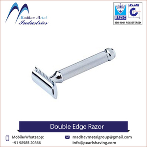 Venta al por mayor de maquinillas de afeitar masculinas de alta calidad con hoja de acero inoxidable de dos piezas y mango metálico - Product Image 3