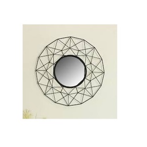 Espejo de pared de aluminio con estilo redondo, Reflector de sombra de cristal - Product Image 4