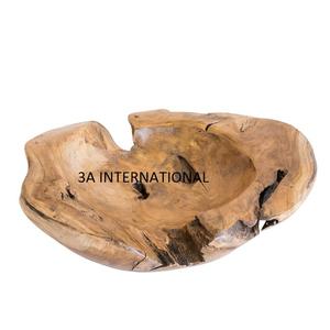 Accesorios de catering para hoteles y restaurantes de calidad estándar Cuenco de madera de acacia irregular Cuenco de frutas antiguas para restaurante europeo - Product Image 1