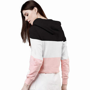 Sweat à capuche à manches longues pour femme, logo personnalisé, couleur noir, vêtements courts, cordon de serrage, - Product Image 6