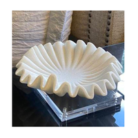 Plateau de service en marbre blanc écologique pour Noël/Thanksgiving, prix de gros, sur mesure