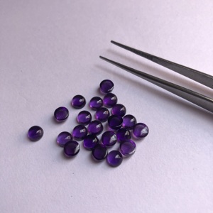 Gema Suelta de Amatista Africana Natural de 6 mm, Redonda, Calibrada, en Forma de Cabujón, para la Fabricación de Joyas, a Precio de Fábrica al por Mayor - Product Image 1