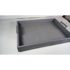 Plateau à thé en laiton tamisé, couleur en charbon de bois Antique 0.62x0.49x0.09 bords de couteaux - Product Image 3