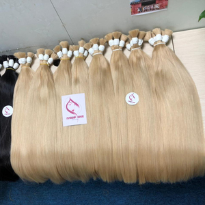 Venta al por mayor 100% Cabello humano Bulk Natural Recto Rubio 613 Color Sedoso Onda recta Estilo Remy Hair - Product Image 1