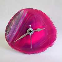 Horloge de bureau en agate rose magnifique de New Star Agate, décoration d'intérieur en pierre précieuse, style antique et imitation, fabrication artisanale, à acheter