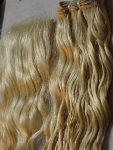 ที่กำหนดเองล่าสุด613สีบลอนด์หยักหยิกคู่วาดเป็นกลุ่มผมผ้าโดยเครื่องบางปิดลูกไม้หน้าผากผมผู้ขายขายส่ง - Product Image 3