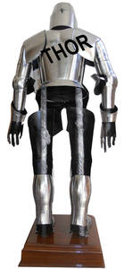 Armure Chevalier Médiéval Modèle En Métal de Style Antique Armure Pleine Corps Hommes Costume Sur Mesure En Argent Poli - Product Image 4