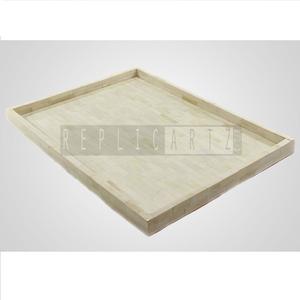 Bandeja de servicio de comida de resina blanca con incrustaciones de hueso, asas para almacenamiento de bebidas y alimentos, decoración de tocador, desayuno, fiestas, bodas, Picnics - Product Image 1