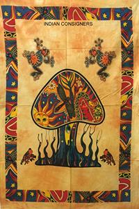 Póster de algodón, tapiz pequeño, pentagrama amarillo, bosque, árbol, elefante, colgante de pared, lote de 24 Uds. Por consignadores indios - Product Image 3