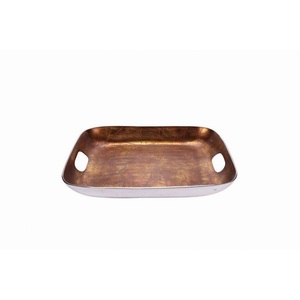Bandeja de servicio de plata con decoración Rectangular elegante de última llegada, bandeja de plato de servicio de Metal del fabricante y proveedor - Product Image 5