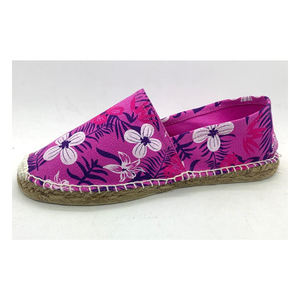 Alpargatas de lona genuina de verano Diseño de flores únicas Zapatos planos sin cordones Estampado de flores único Precio más bajo para compradores a granel - Product Image 1