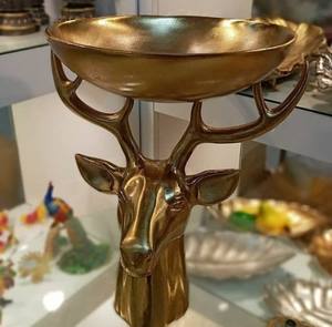 Newest Design Serving Bowl for Home Hotel Restaurant Food Serving Bowl with animal stand Gold Plated Metal Salad Serving Dish - Product Image 5