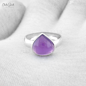 Venta al por mayor 6,7 CT amatista natural 925 anillo de corazón de plata esterlina hecho a mano bisel piedra preciosa elegante joyería fina para bodas - Product Image 2