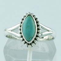 Belle bague en argent sterling 925 faite à la main avec pierre turquoise classique sertie clos, design Rava, pour mariage et fête, grossiste Inde