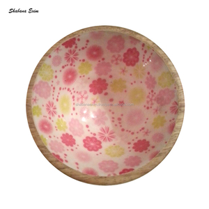 Bol de service peint en bois de manguier bol à mélanger bol à salade vaisselle faite à la main vaisselle décorative pour le dîner d'Inde - Product Image 2