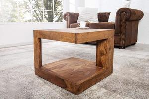 Mesa de centro cuadrada de madera maciza hecha a mano para sala de estar, centro de mesa, pasillo, para el hogar Decoración elegante, mesa de acento - Product Image 3