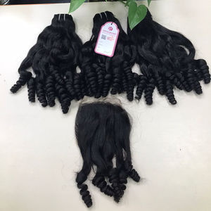 Extensions capillaires Remy bouclées pour femmes noires, ensemble de 6 pièces, cheveux rebondissants, haute qualité - Product Image 1
