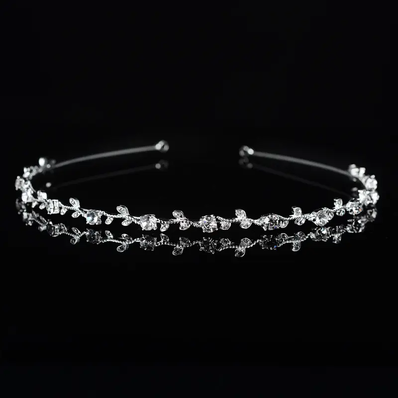 SLBRIDAL-Tiara de boda de cristal con diamantes de imitación, accesorios para el cabello, corona de princesa, joyería para damas de honor, tocados para mujer