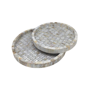 Set of 2 Different Sizes Serving Platter Bestest Quality Round Shape <b>Food</b> Serving Platter At Affordable Price - Product Image 6